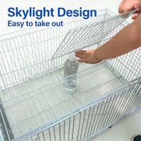 Cage à pigeons d'extérieur pratique, légère et durable avec porte à chariot unidirectionnelle et entrée automatique