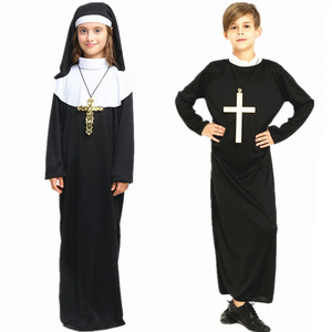 Costumi di Halloween mascherata per i ragazzi ragazze abiti sacerdoti padri missionari in gesuita costumi di cristianesimo per i bambini - Product Image 4