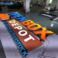 Enseigne LED à lettres canal, effet éclairé frontal personnalisé avec face en acrylique, lettres de logo 3D lumineuses pour publicité et devanture de magasin