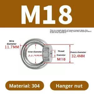 Écrou à œil métrique en acier inoxydable 304 316, boulon triangulaire à pied haut, style japonais, norme nationale - Product Image 6