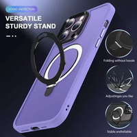 Coque de téléphone hybride à anneau magnétique pour Iphone 17 16 15 14 13 Pro Max avec béquille en métal
