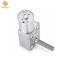 Moteur à engrenages à vis sans fin DC GM3246-370, moteur à engrenages DC à aimant permanent avec arbre fileté M6, 12V 24V pour actionneur télescopique