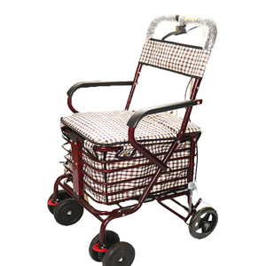 Senior Shopping <b>Cart</b> 4 Wheel PU <b>Foldable</b> Seat For Grocery Walking Hengshui Hebei - Product Image 5