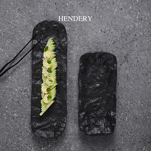 ถาดเสิร์ฟเซรามิกทรงสี่เหลี่ยมผืนผ้าเคลือบสำหรับซูชิแฮมเบิร์กสเต็กขนมผลไม้ซาซิมิสลัดร้านอาหารภาชนะสำหรับงานเลี้ยง - Product Image 5