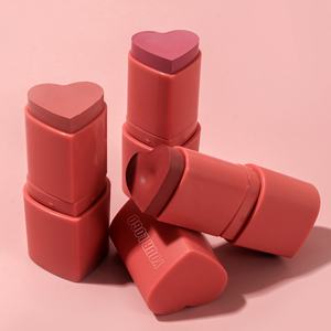Maquillage pour le visage 3 en 1, tampon de cœur <span class=keywords><strong>crémeux</strong></span>, <span class=keywords><strong>Blush</strong></span> sur bâton, lèvres, joues, yeux, teinte, nouveau <span class=keywords><strong>Blush</strong></span> en forme de cœur végétalien polyvalent, offre spéciale - Product Image 1