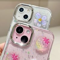 Coque de téléphone portable de luxe de conception de goutte de fraise de fleur de cristal tridimensionnelle de boutique pour iPhone15ProMax/12/11/14
