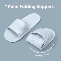 Pantoufles EVA légères adaptées à l'hôtel Sandales pliables de salle de bain antidérapantes pour les vacances de voyage respirantes jetables
