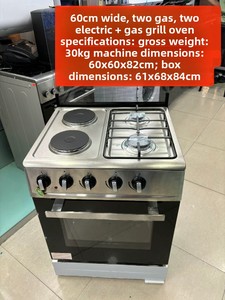 <span class=keywords><strong>Cuisinière</strong></span> à 4 brûleurs, 2 <span class=keywords><strong>gaz</strong></span> et 2 <span class=keywords><strong>électrique</strong></span>s, de haute qualité, équipée d'un <span class=keywords><strong>four</strong></span> de 80 L, allumage automatique, acier inoxydable, cuisine indépendante - Product Image 4