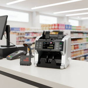 Compteur de billets automatique P140 de haute qualité avec détecteur <span class=keywords><strong>EUR</strong></span>/USD/LYD UV MG IR CIS, machine de comptage d'argent de qualité professionnelle, trémie de 1500 pièces - Product Image 1