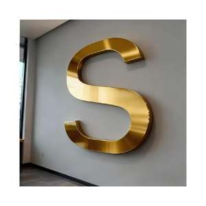 Letrero Metálico Personalizado con Logotipo para Oficina, Espejo de Pared, Letrero Publicitario para Salón de Belleza, Letras 3D para Señalización Exterior - Product Image 1