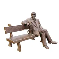 Escultura de bronce de alta calidad para hombre sentado al aire libre