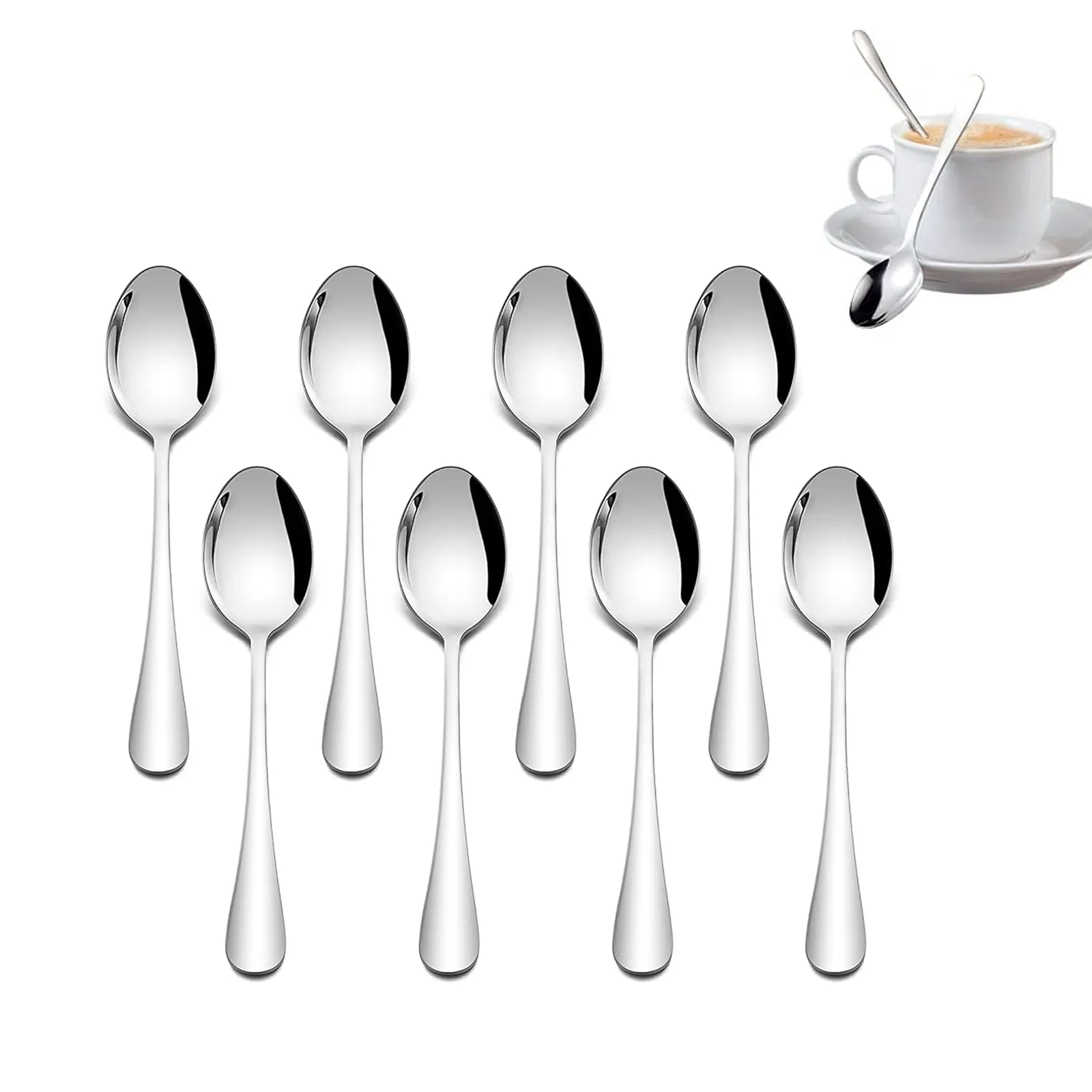 Özel küçük mutfak gümüş Metal kaşık havyar bal çay kahve için kaşık seti altın çatal paslanmaz çelik dondurma kaşık