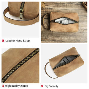 Pochette de rangement minimaliste en cuir véritable Crazy Horse pour accessoires électroniques et gadgets de voyage, idéale comme cadeau - Product Image 5