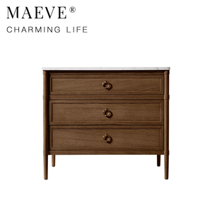 Bàn cạnh giường ngủ bằng gỗ nguyên khối cổ điển đơn giản, Tủ phong cách đồng quê sang trọng nhẹ nhàng, Tủ đựng đồ hiện đại và Tủ đựng đồ - Product Image 1