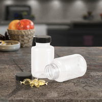 Conteneur en plastique transparent économique pour capsules et vitamines, pot d'emballage léger à large ouverture