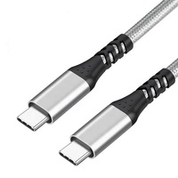 Câble USB-C vers USB-C à angle droit 90 degrés tressé, charge rapide PD et transfert de données haute vitesse, cordon Type-C