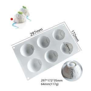 6 Cavity Igloo Silicone Mold For Ice Cream Mousse French Dessert Summer Treats White Irregular Shape - Product Image 4