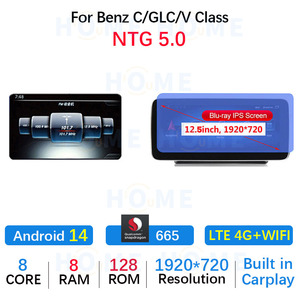 Android14 Snapdragon 665 8 Core 128G Car DVD Radio Multimedia Player pour <span class=keywords><strong>Mercedes</strong></span> Benz C <span class=keywords><strong>W204</strong></span> GLC/V Class <span class=keywords><strong>GPS</strong></span> Navigation Screen - Product Image 6