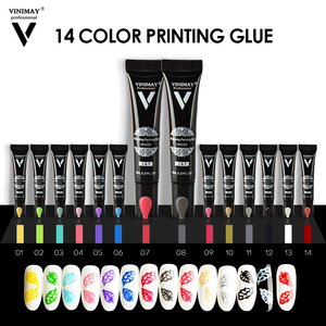 Vinimay, 14 colores, placa de <span class=keywords><strong>Gel</strong></span> de estampado, pintura multiusos para decoración de uñas, esmalte de <span class=keywords><strong>Gel</strong></span> de estampado, 8ml, <span class=keywords><strong>plantilla</strong></span> sin toallita, <span class=keywords><strong>Gel</strong></span> de pintura de uñas - Product Image 6