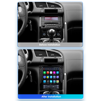 CARUPEZ Autoradio Android 9,7 pouces avec GPS intégré et lecteur de carte SD pour Peugeot 3008 2010-2017 (uniquement pour climatisation automatique) Style Tesla vertical