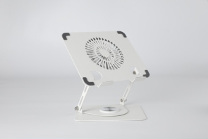 Nouveau support d'ordinateur portable Jiantian avec ventilateur léger, pivotant, portable, rotation à 360°, ventilateur magnétique, acier, silicone, 26x23x3.5cm - Product Image 2