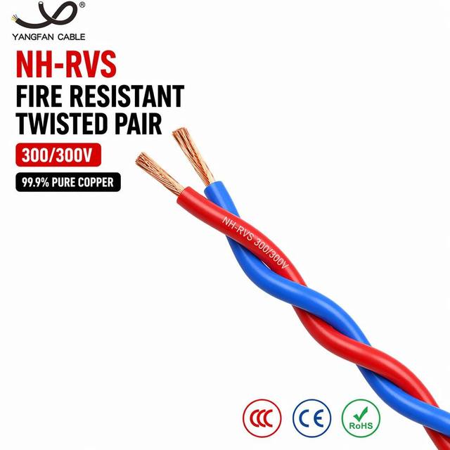 NH-RVS 300/300V Fire-Resistant Twisted Pair Signal Cable IEC 60331 Mica-Taped Copper for Fire Alarm Security Control Systems