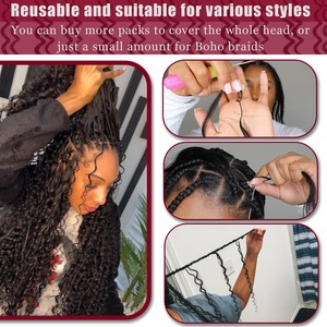 <span class=keywords><strong>Cheveux</strong></span> en vrac pré-divisés <span class=keywords><strong>pour</strong></span> le tressage, <span class=keywords><strong>cheveux</strong></span> humains à ondulation profonde, extensions de <span class=keywords><strong>cheveux</strong></span> au crochet sans nœuds, tresses 60 grammes/lot, tresses bohèmes invisibles - Product Image 2