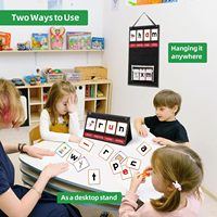 Tabla de Bolsillo CVC Word Builder para Escritorio, Juegos de Construcción de Palabras para Niños, Aprende a Leer Palabras CVC, CVCC, CCVC, Herramienta de Aprendizaje Fonético