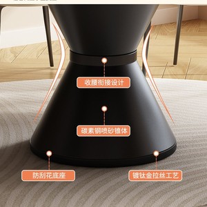 Round Slab Dining Table 150Cm Rotatable Modern Minimalist Design For Home Restaurant Commercial Use - Product Image 4
