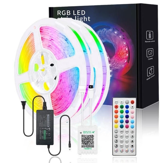 12V 18/60leds 5m 15m  Smart Led Strip Light Remote Control LED Flexible RGB/RGBIC Light Strip Kit 5050 LED RGB Strip Light