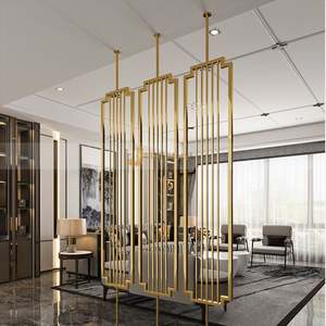 Pantalla Decorativa Translúcida Impermeable de Acero Inoxidable Estilo Chino, Diseño Personalizable para Decoración de Casas de Té y Restaurantes - Product Image 6