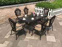 Vente en gros en usine de tables et chaises en aluminium pour sculpture en plein air villa de jardin et de loisirs table carrée européenne table de meuble