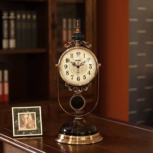 European Style Retro <b>Table</b> <b>Clock</b> Circular Decorative Pendulum <b>Clock</b> For Living Room Ornamental <b>Clock</b> 6906-1 - Product Image 3