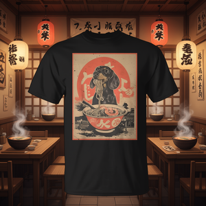 Camiseta Kawaii Dachshund Ramen con humor para amantes de los perros japoneses - Product Image 3