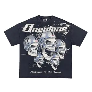 Custom Hoge Kwaliteit T-Shirt Label Oversized Streetwear J03 Zwaar 100% Katoen Boxy Cropped T-Shirt Voor Mannen