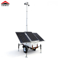 Tour de sécurité mobile sur remorque avec caméra solaire, fonctionnement hors réseau, conception IP65 pour la surveillance des installations éloignées