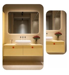 Custom Cream-Style Bathroom Vanity Set Integrated Ceramic Basin Countertop Basin Smart <b>Mirror</b> - Product Image 2