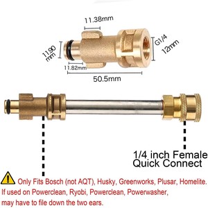 Adaptateur de tige d'extension pour pistolet à eau haute pression, connexion rapide G1 4, en cuivre et acier inoxydable, pour nettoyeur Bosch - Product Image 3