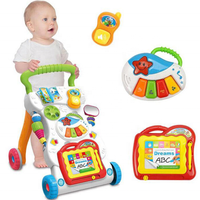 Jouets multifonctionnels pour l'éducation précoce, activité d'apprentissage, poussette pour bébé avec musique et lumière