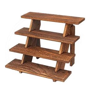 Wooden Tiered Display Rack 4 <b>Shelf</b> Durable Storage For Desserts Snacks Plants Home Decor - Product Image 2