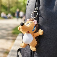 Porte-clés hérisson en peluche de petite taille (4 pouces), jouet en peluche doux avec rembourrage en polyester et coton PP