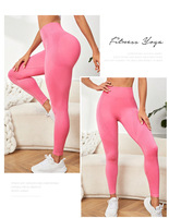Leggings de sport respirants et sans couture en Spandex/Nylon, haute élasticité, longueur intégrale, effet liftant pour l'abdomen et les fesses, pour le fitness et le yoga