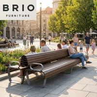Banc en plastique anti-corrosion pour parcs, rues et espaces publics, mobilier d'extérieur commercial durable, banc de parc avec dossier
