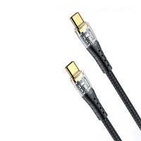 Kabel Pengisian Cepat USB-C 100W PVC Nylon Braided dengan Konektor Berlapis Emas, Sinkronisasi Data 480Mbps untuk Ponsel, Tablet, dan Perangkat Digital