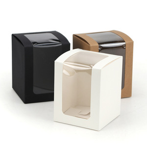 8x8x10cm Dobrável Pequena Caixa De Papel Logotipo Personalizado Impresso Cosméticos Embalagem Caixa De Papelão com Janela - Product Image 3