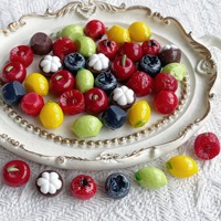 Miniatures 3D d'accessoires fruités : Cabochons en résine plastique en forme de citron, d'aubépine et de cerise pour la fabrication de pinces à cheveux et de bijoux