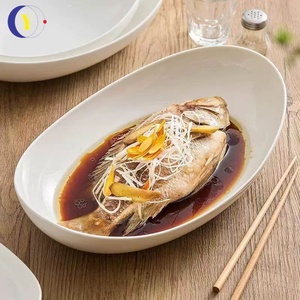 Nordic White Tableware Boat Shape Bowl Ceramic <b>Soup</b> Salad Pasta Bowls Oval Bowl for Catering Buffet of Hotel - Product Image 3