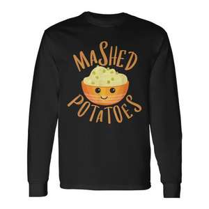 T-shirt à manches longues avec motif de purée de pommes de terre, costume d'Halloween, cadeau pour les amateurs de cuisine - Product Image 1