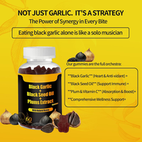 Gummies à l'ail noir, à l'huile de nigelle et à l'extrait de prune avec miel naturel pour le soutien immunitaire et antioxydant, 60 unités