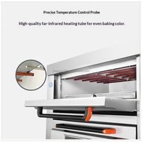 Four à convection commercial à conception innovante, 2 niveaux, 4 plateaux, 220V/380V/50Hz, 13,2KW, four rotatif pour boulangerie